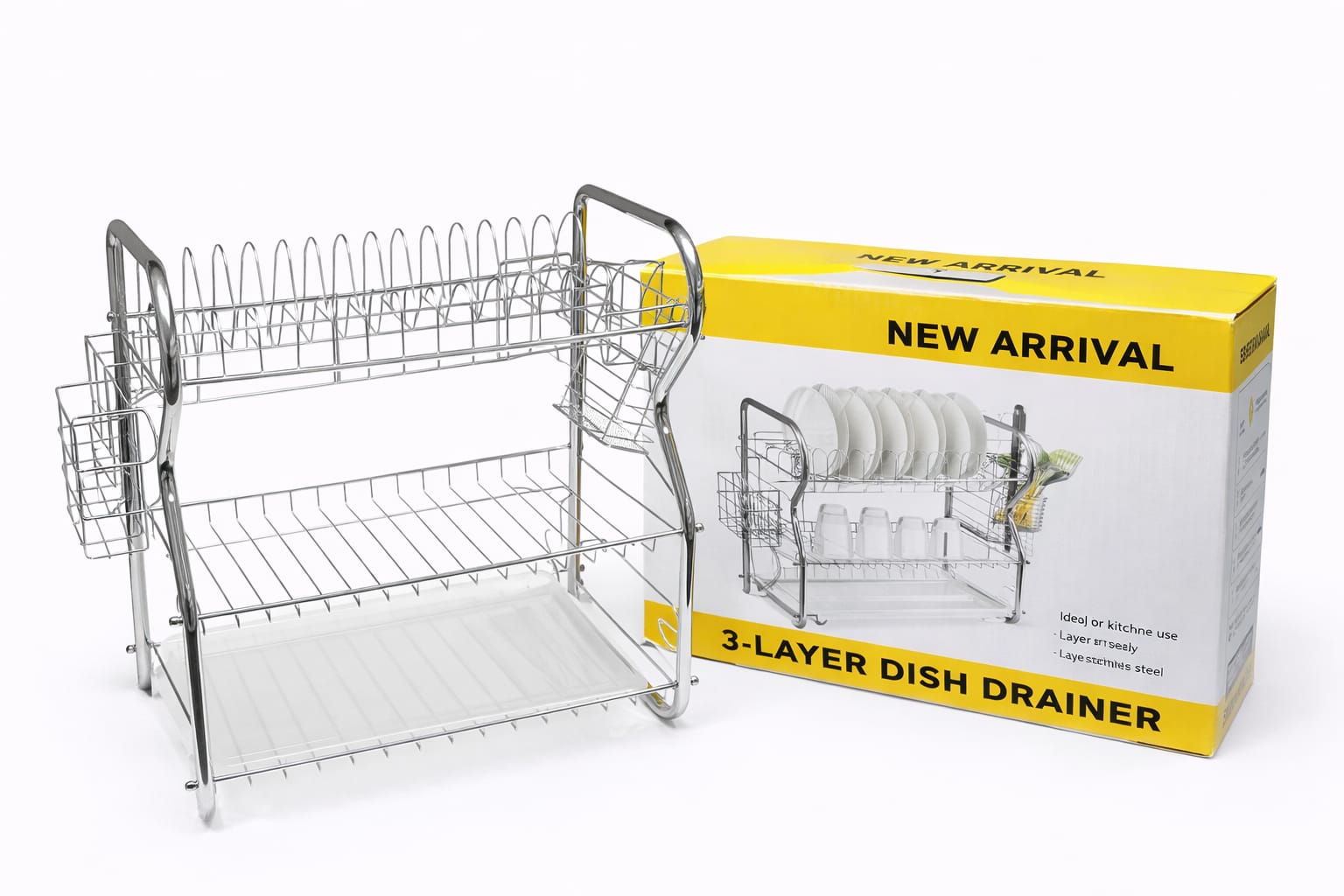 Geschirrabtropfgestell 3 Ebenen Edelstahl